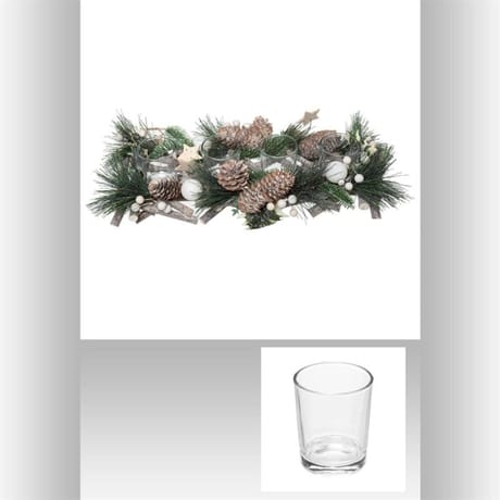 Photophore centre de table nature blanc