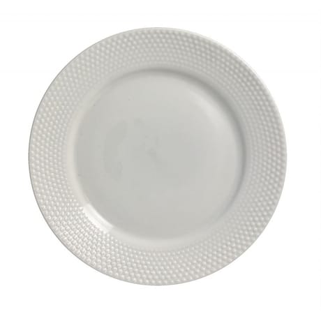 Assiette plate 26.5cm embossee pois