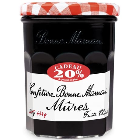 Bonne Maman confiture mûres bocal 370g +20% offert