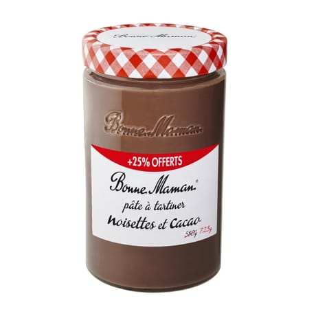 Bonne maman pâte à tartiner noisettes cacao 580g+25% offert - 725g
