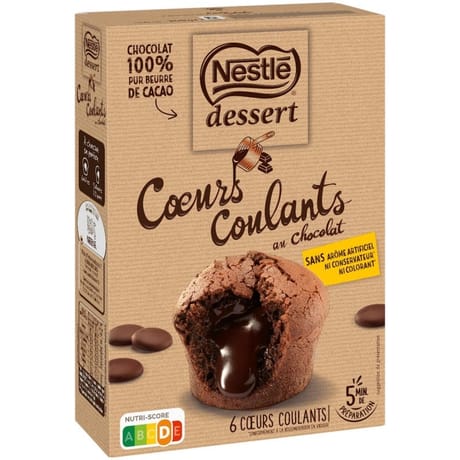 Nestle dessert préparation pour coeurs coulants au chocolat 305g