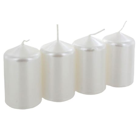 Bougies x4, 8cm blanc