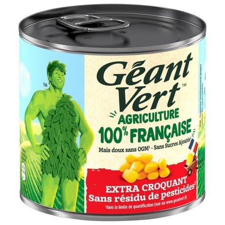 Géant Vert mais ultra croquant sans sucre ajouté 1/2 285g