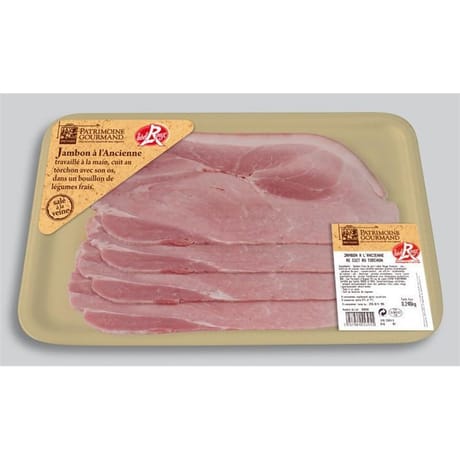 Jambon à l'ancienne avec couenne label rouge (4 tranches) 240g