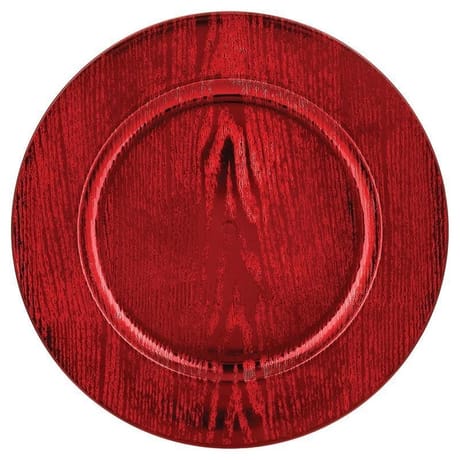 Assiette de présentation effet bois rouge