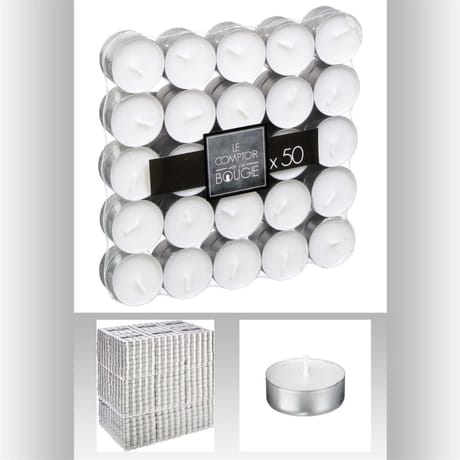 Bougie chauffe plat x50 coloris blanc
