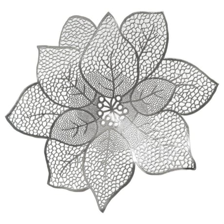 Set de table fleur argent d 44 cm
