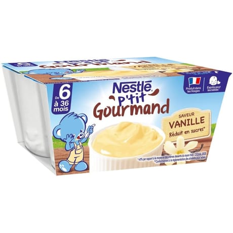 Nestlé p'tit gourmand crème dessert vanille dès 6 mois 4x100g