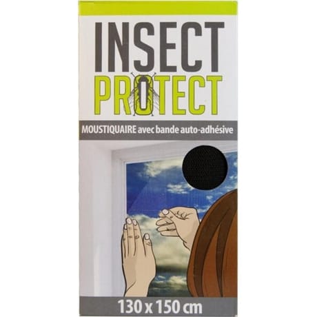 Insect protect moustiquaire tulle adhésif anthracite 130x150 cm