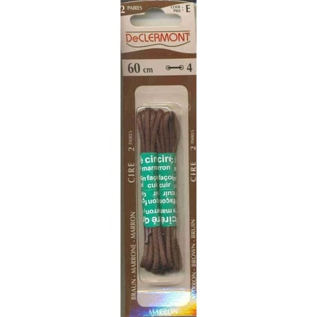 Lacet ciré 60cm marron De Clermont