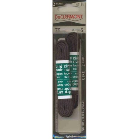 Lacet ciré cordonnet 120cm noir De Clermont