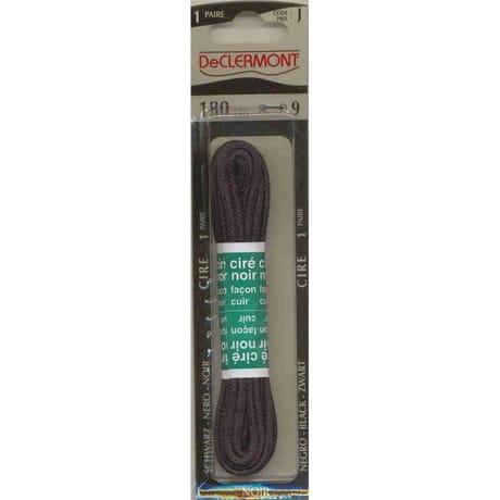 Lacet ciré cordonnet 180cm noir De Clermont