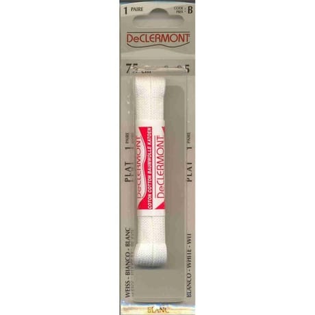 De Clermont lacets plat 75cm blanc