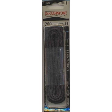 Lacets fantaisie plat 200cm noir De Clermont