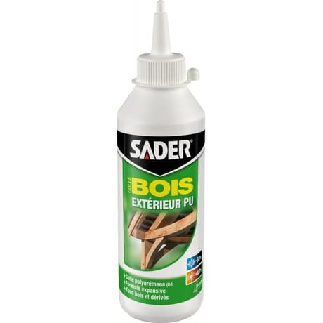 Sader colle bois extérieur pu 250g biberon plastique