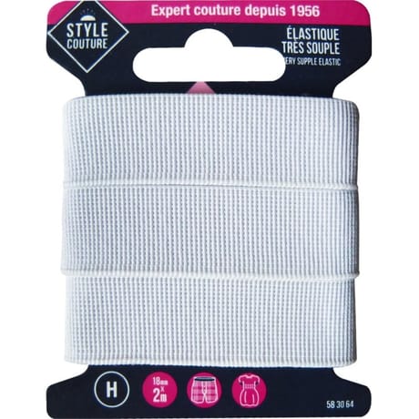 Elastique très souple 18mm x 2m Style couture