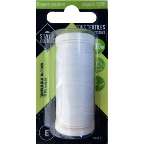 Style couture fil polyester 200m blanc