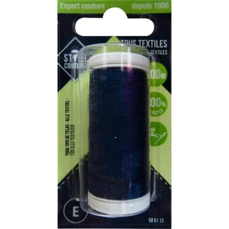 Style couture fil polyester 200m marine