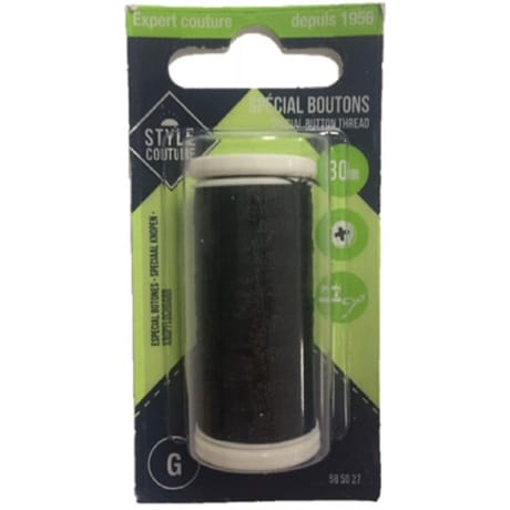 Style couture fil polyester 30m spéciale bouton noir