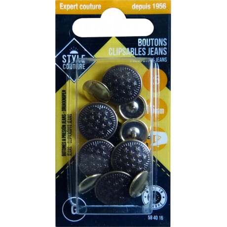 Style couture bouton clipsable jean x5