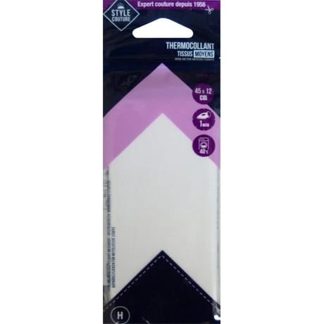 Style couture thermocollant 45cm x 12cm blanc