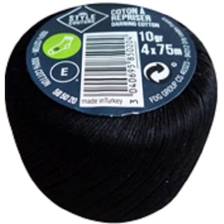 Style couture coton à repriser 10g noir