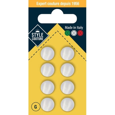 Boutons à queue nacrés blanc 11mmx8 Style Couture