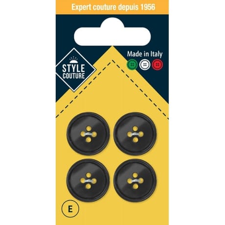 Boutons taill gris nacré 18mm x4 Style Couture