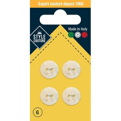 Boutons nacré blanc 14mm x4 Style Couture