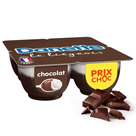 Danette le liégeois chocolat 4x100g prix choc