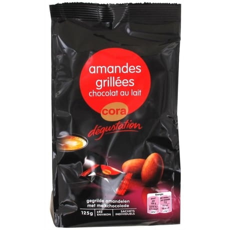 Cora dégustation amandes grillées chocolat au lait 125g