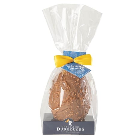 Chevaliers d'argouges oeuf de pâques chocolat lait 33% éclats noisettes 110g