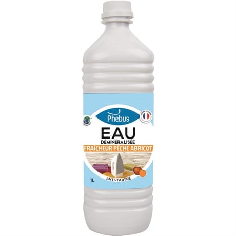 Phebus eau déminéralisée 1L pêche/abricot
