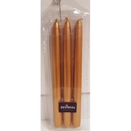 Bougies flambeaux or x 3