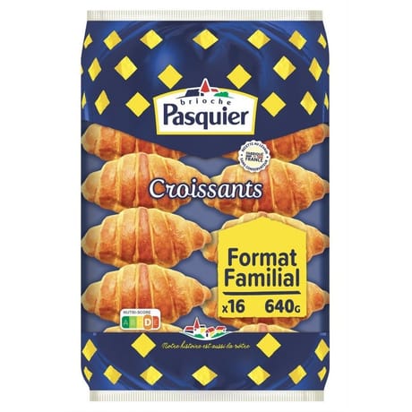 Brioche Pasquier 16 croissants au levain maxi familial 640g