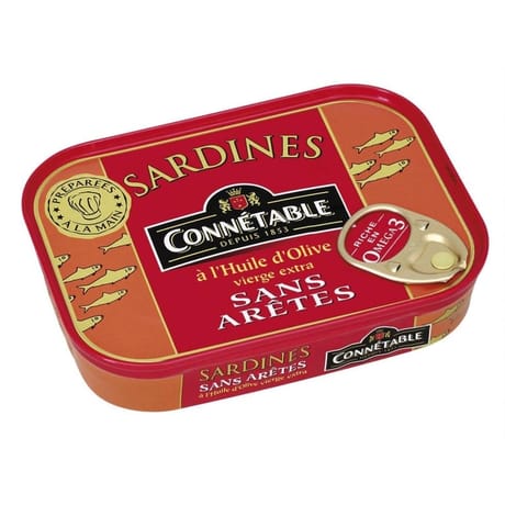Connétable sardines à l'huile d'olive vierge extra sans arêtes 115g