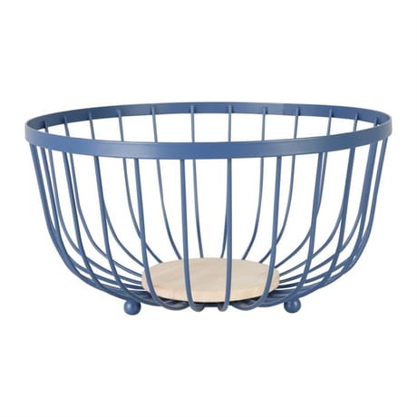 Corbeille fil métal+ bois d25cm