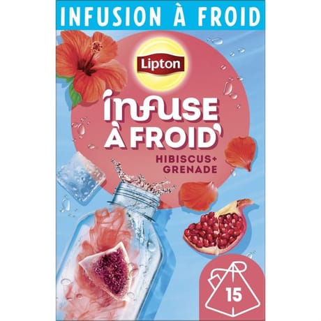 Lipton infusion à froid hibiscus grenade x15 38g