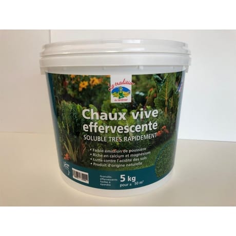 Chaux vive effervescente seau de 5 kg