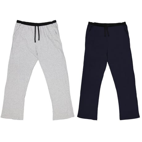 Lot de 2 pantalons de pyjama homme GRIS CHINE AOP/ MARINE XXL
