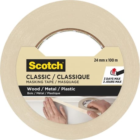 Scotch masquer ruban lignes droites 100mx25mm