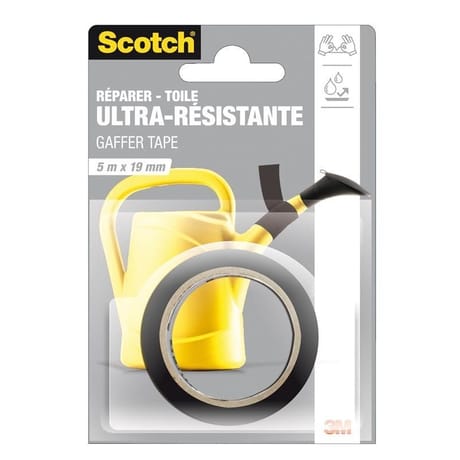 Scotch réparer toile ultra résistante noir 5m x19mm