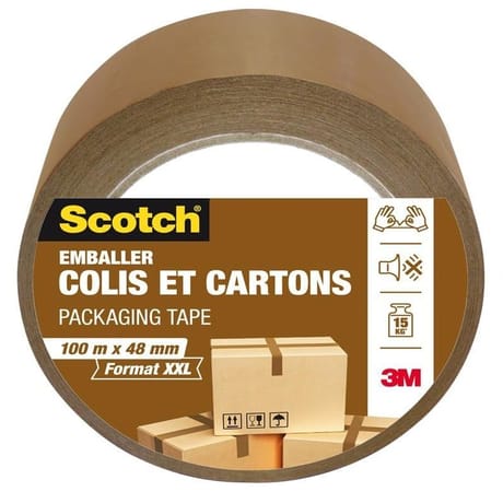 Scotch emballer colis et cartons havane 100mX48mm
