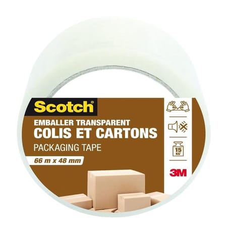 Scotch emballer colis et cartons transparent 66mX48mm