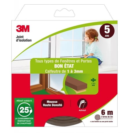 3M joint d'isolation "bon état" classique marron 2 x 3 mètres
