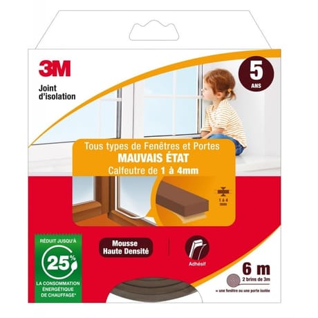 3M joint d'isolation "mauvais état" marron 2 x 3 mètres
