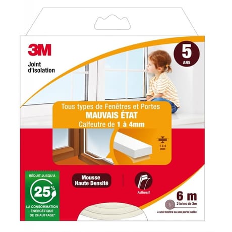 3M joint d'isolation "mauvais état" blanc 2 x 3 mètres