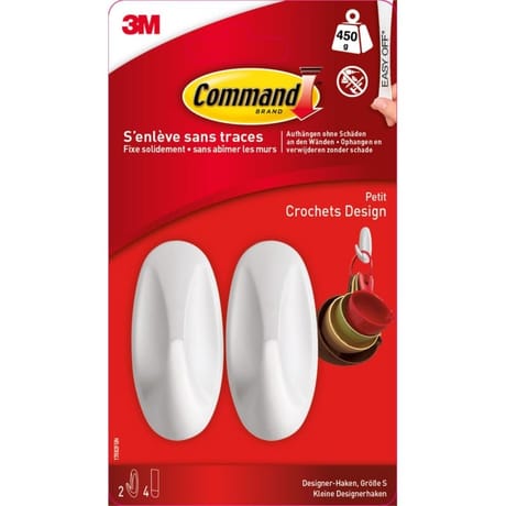 Command crochet design plastique petit modèle blanc