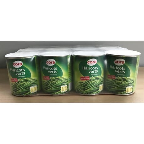 Cora haricots verts extra fins 4/4 440g x 12