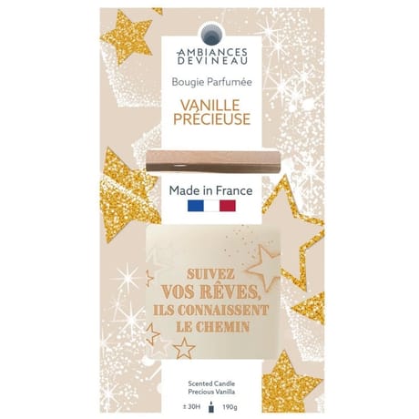 Verre ovale avec couvercle bambou vanille precieuse
